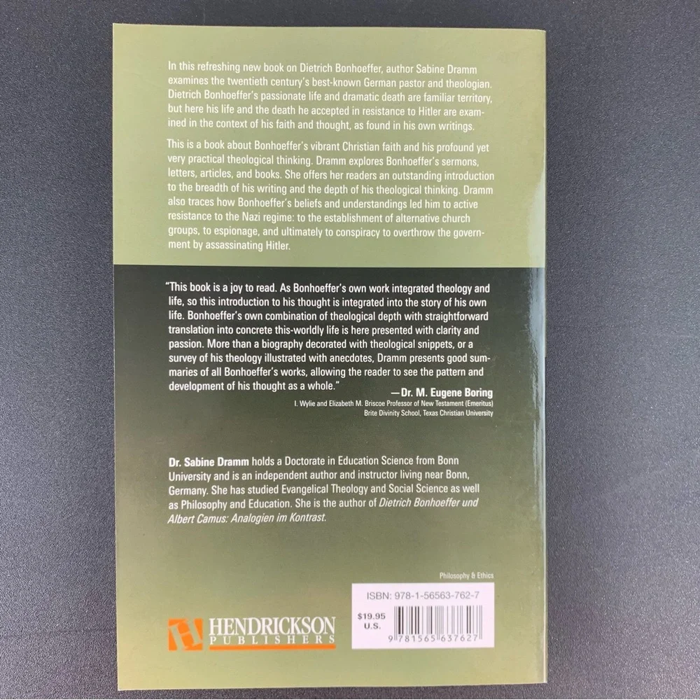 Dietrich Bonhoeffer: An Introduction to His Thoughts by Sabine Dramm. 2007.